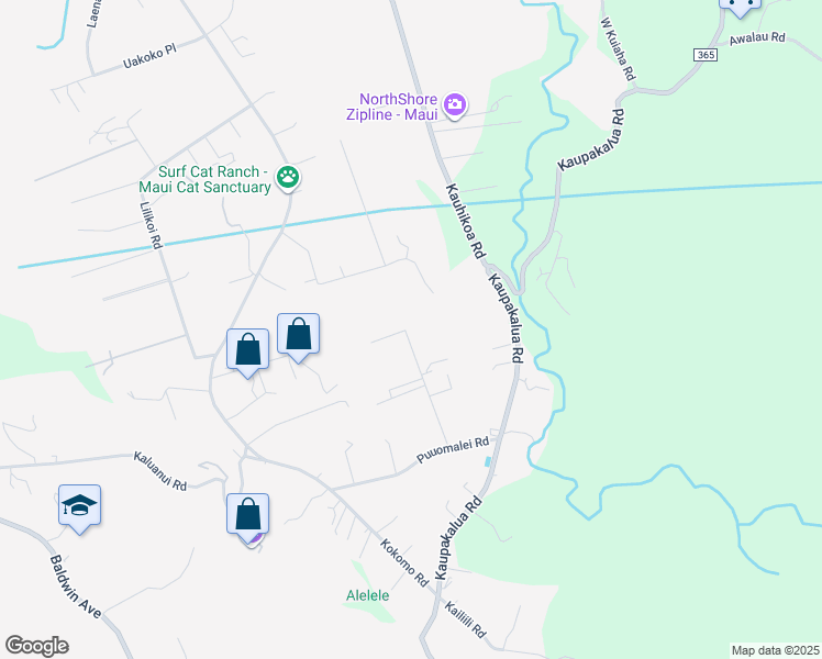 map of restaurants, bars, coffee shops, grocery stores, and more near 2533 Poko Place in Haiku-Pauwela