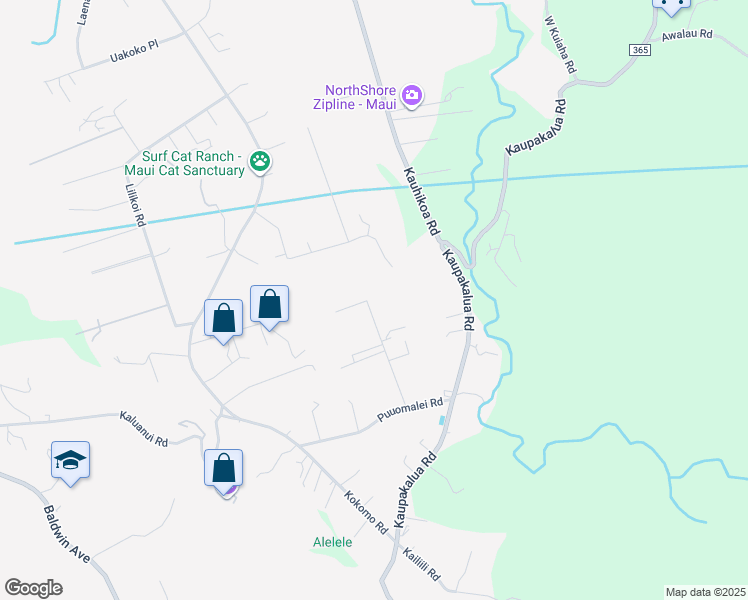map of restaurants, bars, coffee shops, grocery stores, and more near 2533 Poko Place in Haiku-Pauwela