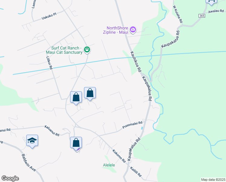 map of restaurants, bars, coffee shops, grocery stores, and more near 24 Poko Way in Haiku-Pauwela