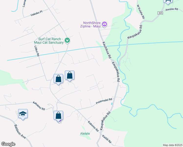 map of restaurants, bars, coffee shops, grocery stores, and more near 10 Poko Way in Haiku-Pauwela