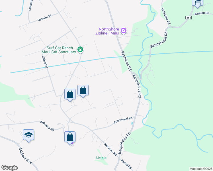 map of restaurants, bars, coffee shops, grocery stores, and more near 10 Poko Way in Haiku-Pauwela
