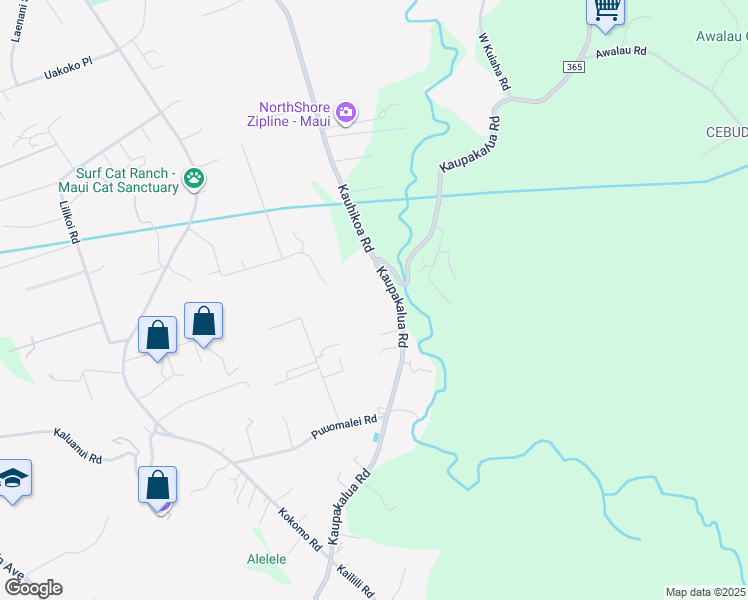 map of restaurants, bars, coffee shops, grocery stores, and more near 2456 Kaupakalua Road in Maui County