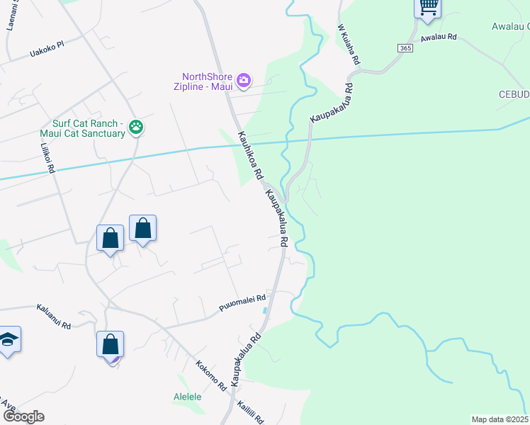 map of restaurants, bars, coffee shops, grocery stores, and more near 2456 Kaupakalua Road in Maui County