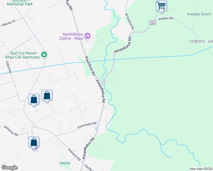 map of restaurants, bars, coffee shops, grocery stores, and more near 2351 Kaupakalua Road in Maui County