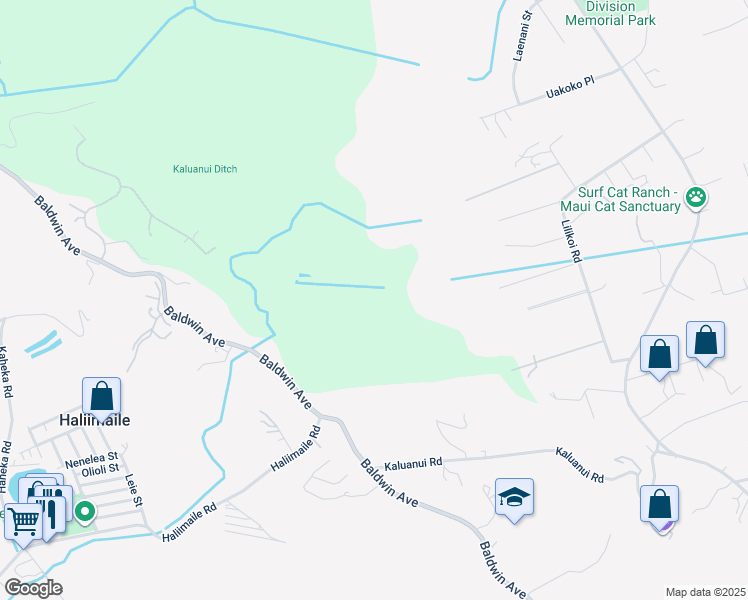 map of restaurants, bars, coffee shops, grocery stores, and more near 2759 Baldwin Avenue in Makawao