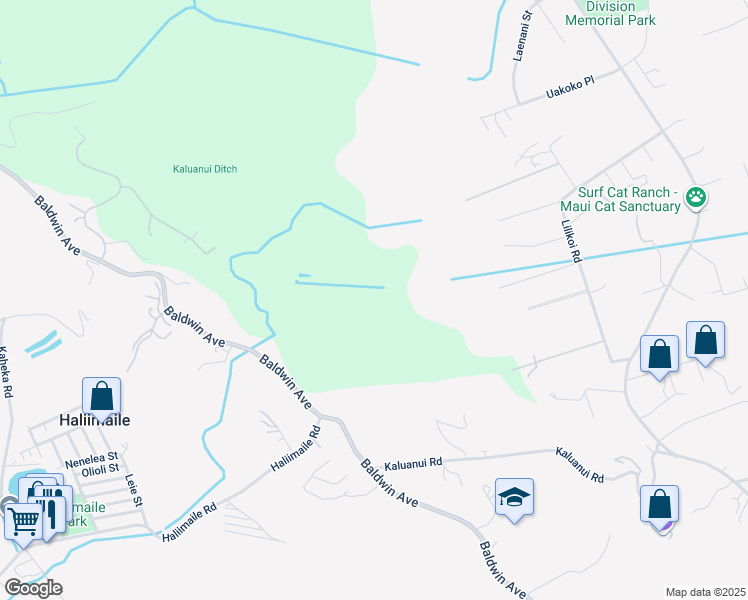 map of restaurants, bars, coffee shops, grocery stores, and more near 2759 Baldwin Avenue in Makawao