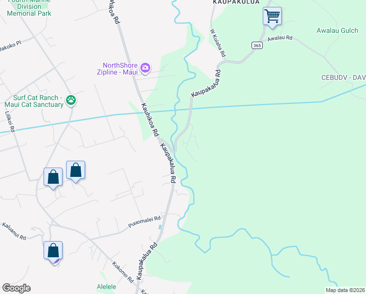 map of restaurants, bars, coffee shops, grocery stores, and more near 2351 Kaupakalua Road in Maui County