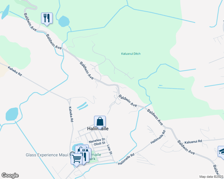 map of restaurants, bars, coffee shops, grocery stores, and more near 2330 Baldwin Avenue in Makawao