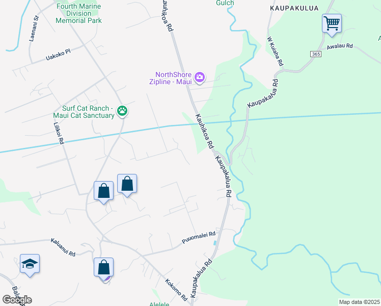 map of restaurants, bars, coffee shops, grocery stores, and more near 2555 Lemi Place in Haiku-Pauwela