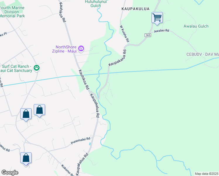 map of restaurants, bars, coffee shops, grocery stores, and more near 45 Nilu Place in Maui County