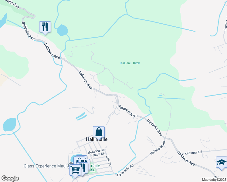 map of restaurants, bars, coffee shops, grocery stores, and more near 22 Ohaoha Place in Makawao