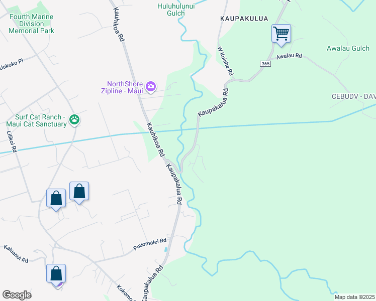 map of restaurants, bars, coffee shops, grocery stores, and more near 2290 Kaupakalua Road in Haiku-Pauwela