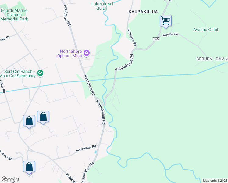 map of restaurants, bars, coffee shops, grocery stores, and more near 45 Nilu Place in Maui County