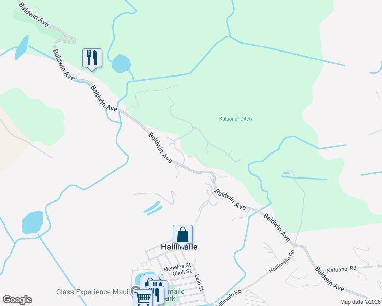 map of restaurants, bars, coffee shops, grocery stores, and more near 14 Ohaoha Place in Makawao