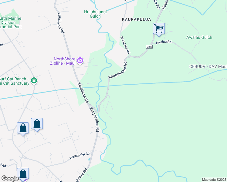 map of restaurants, bars, coffee shops, grocery stores, and more near 2235 Kaupakalua Road in Maui County