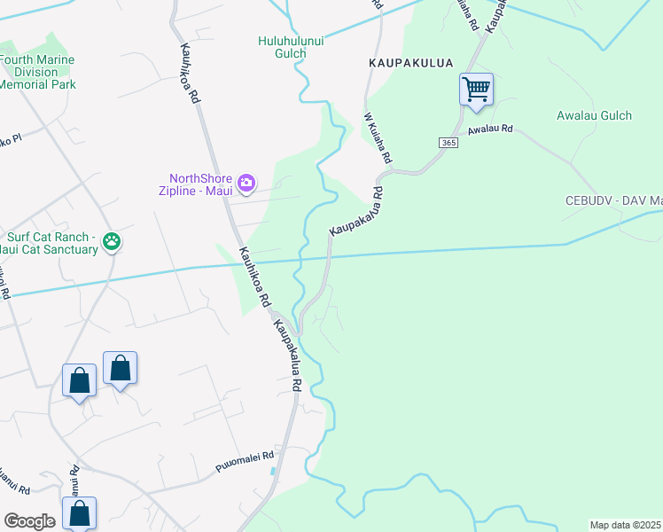 map of restaurants, bars, coffee shops, grocery stores, and more near 2229 Kaupakalua Road in Maui County