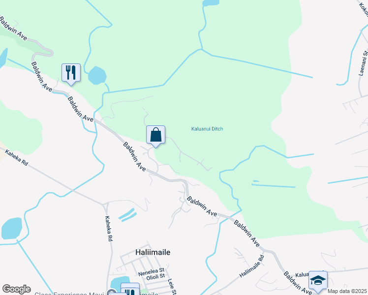map of restaurants, bars, coffee shops, grocery stores, and more near 57 Oheala Place in Makawao