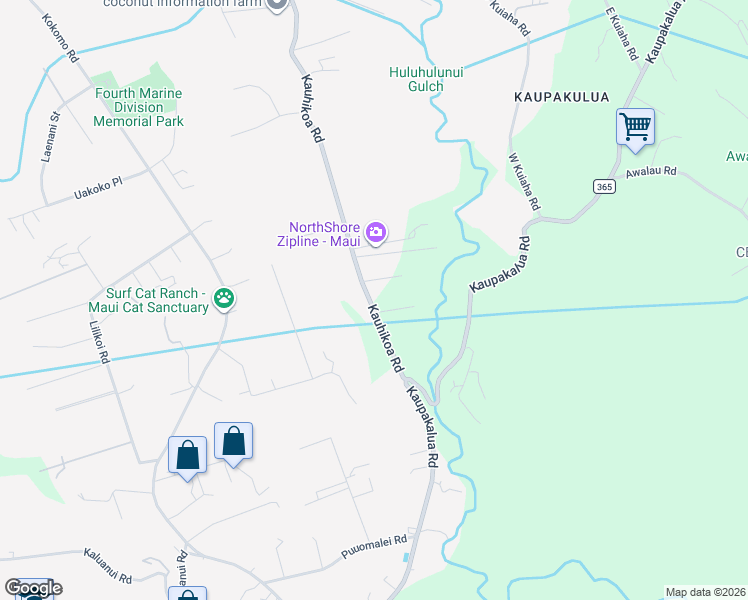 map of restaurants, bars, coffee shops, grocery stores, and more near 2428-2498 Kauhikoa Road in HAIKU