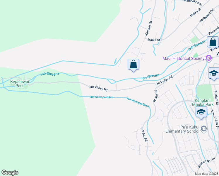 map of restaurants, bars, coffee shops, grocery stores, and more near 330 Iao Valley Road in Wailuku