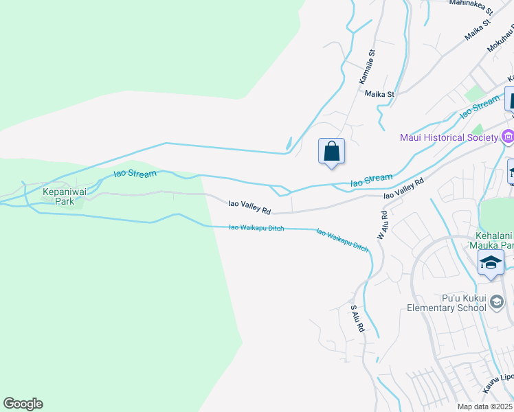 map of restaurants, bars, coffee shops, grocery stores, and more near 0 Iao Valley Road in Wailuku
