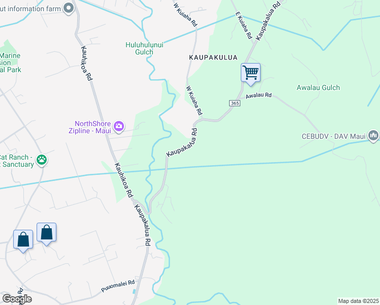map of restaurants, bars, coffee shops, grocery stores, and more near 2115 Kaupakalua Road in Maui County