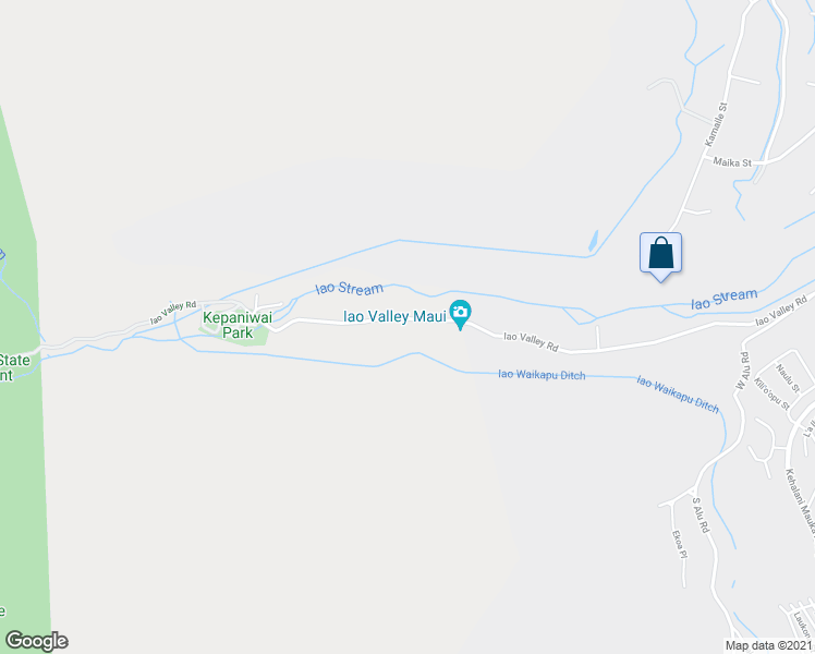 map of restaurants, bars, coffee shops, grocery stores, and more near 519 Iao Valley Road in Wailuku