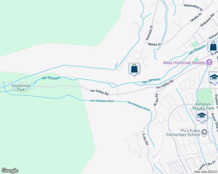 map of restaurants, bars, coffee shops, grocery stores, and more near 326 Iao Valley Road in Wailuku