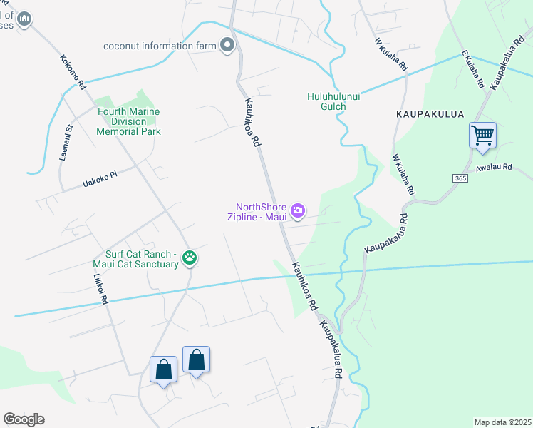 map of restaurants, bars, coffee shops, grocery stores, and more near 2066 Kauhikoa Road in Haiku-Pauwela