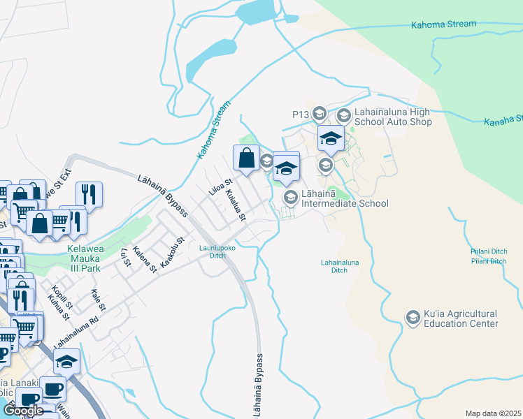 map of restaurants, bars, coffee shops, grocery stores, and more near 815 South Niheu Street in Lahaina