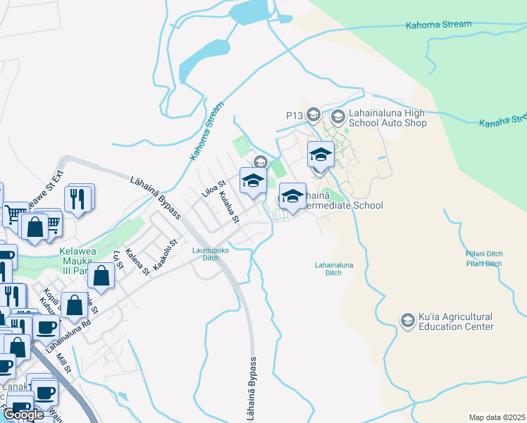 map of restaurants, bars, coffee shops, grocery stores, and more near 812 South Niheu Street in Lahaina