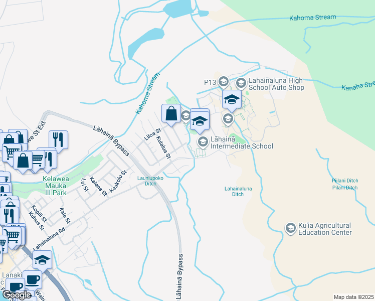map of restaurants, bars, coffee shops, grocery stores, and more near 812 South Niheu Street in Lahaina