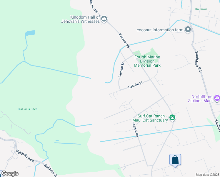 map of restaurants, bars, coffee shops, grocery stores, and more near 182 Uakoko Place in Haiku-Pauwela