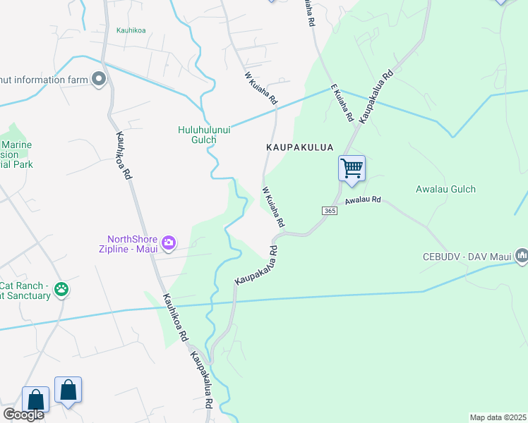 map of restaurants, bars, coffee shops, grocery stores, and more near 1870 West Kuiaha Road in Haiku-Pauwela