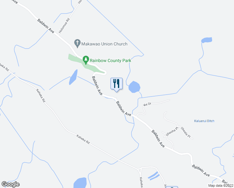 map of restaurants, bars, coffee shops, grocery stores, and more near 1813 Baldwin Avenue in Makawao