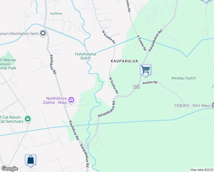 map of restaurants, bars, coffee shops, grocery stores, and more near 1870 West Kuiaha Road in Haiku-Pauwela