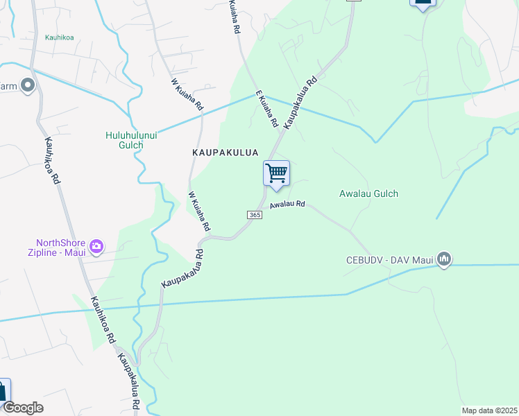 map of restaurants, bars, coffee shops, grocery stores, and more near 8 Awalau Road in Maui County