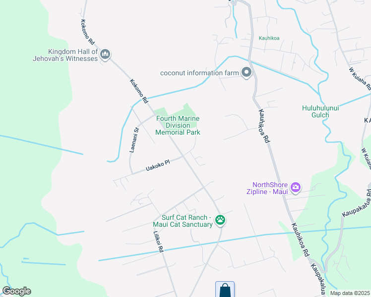 map of restaurants, bars, coffee shops, grocery stores, and more near 9 Kapii Place in Haiku-Pauwela