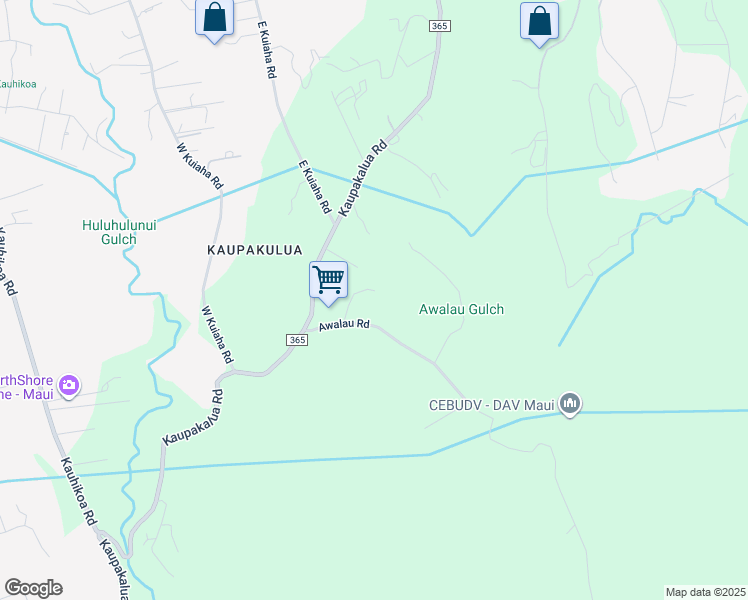 map of restaurants, bars, coffee shops, grocery stores, and more near 61 Awalau Road in Maui County