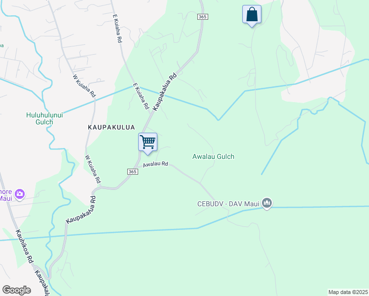 map of restaurants, bars, coffee shops, grocery stores, and more near 57 Awalau Road in Maui County