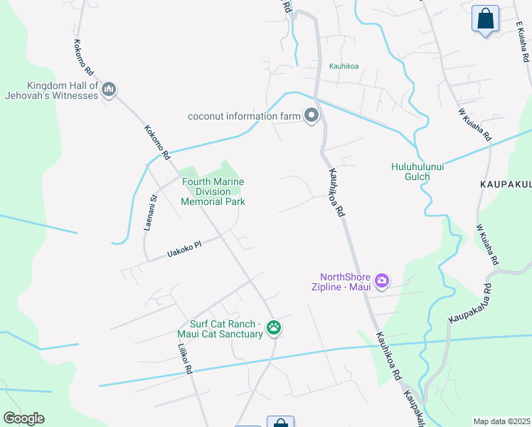 map of restaurants, bars, coffee shops, grocery stores, and more near 2670 Lia Place in Haiku-Pauwela