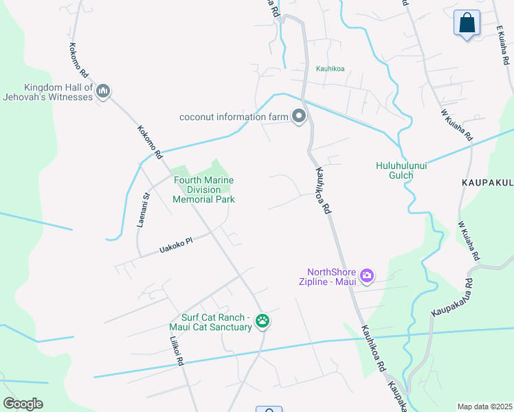 map of restaurants, bars, coffee shops, grocery stores, and more near 2670 Lia Place in Haiku-Pauwela