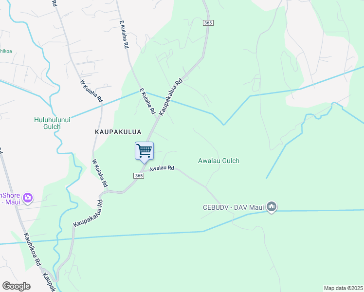 map of restaurants, bars, coffee shops, grocery stores, and more near 53 Awalau Road in Maui County