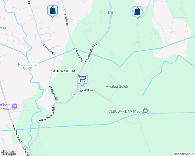 map of restaurants, bars, coffee shops, grocery stores, and more near 53 Awalau Road in Maui County