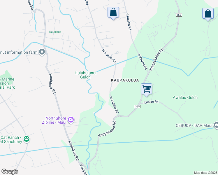 map of restaurants, bars, coffee shops, grocery stores, and more near 1784 West Kuiaha Road in Haiku-Pauwela