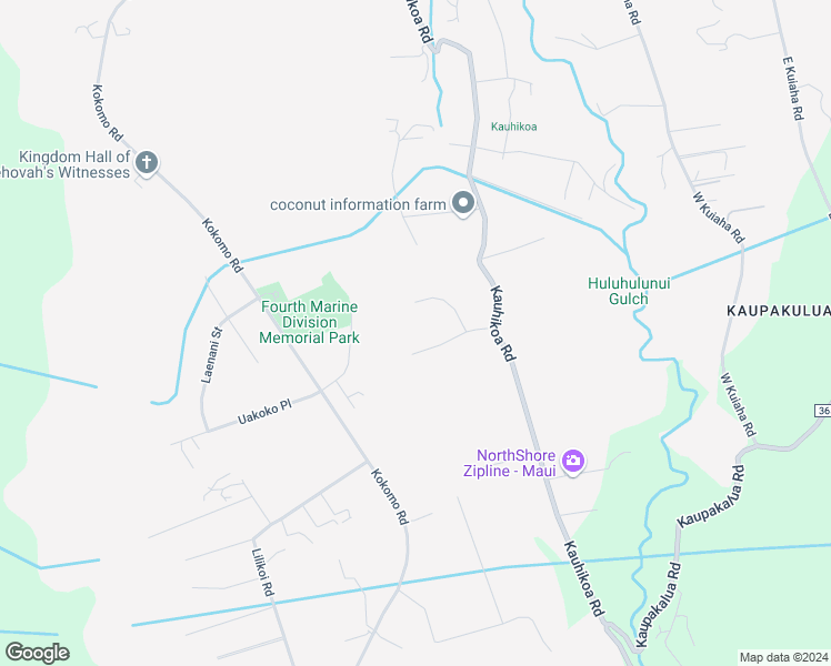 map of restaurants, bars, coffee shops, grocery stores, and more near 2695 Lia Place in Haiku-Pauwela