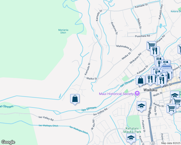map of restaurants, bars, coffee shops, grocery stores, and more near 2685 Kamaile Street in Wailuku