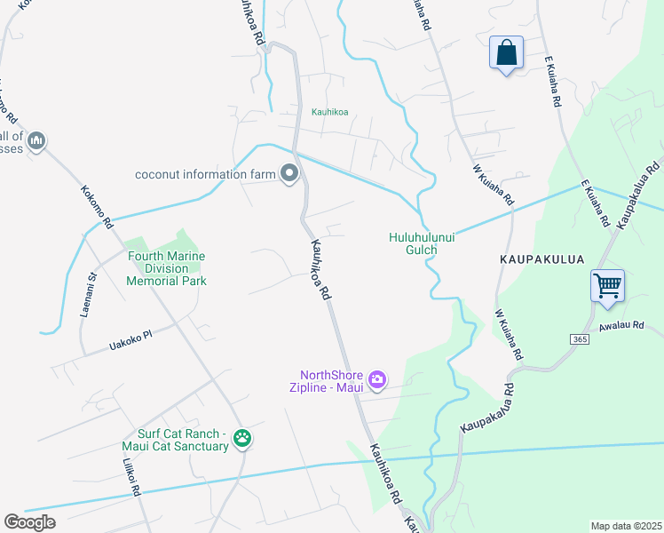 map of restaurants, bars, coffee shops, grocery stores, and more near 1855 Kauhikoa Road in Haiku-Pauwela