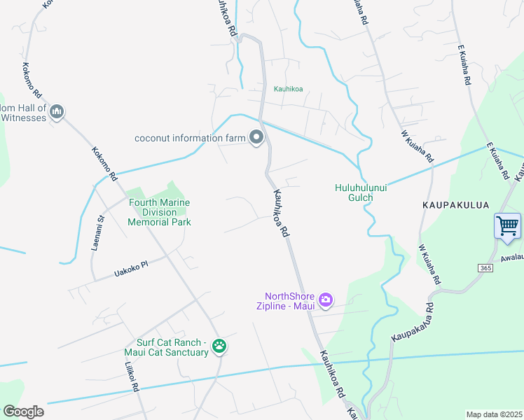 map of restaurants, bars, coffee shops, grocery stores, and more near 1865 Kalia Way in Haiku-Pauwela