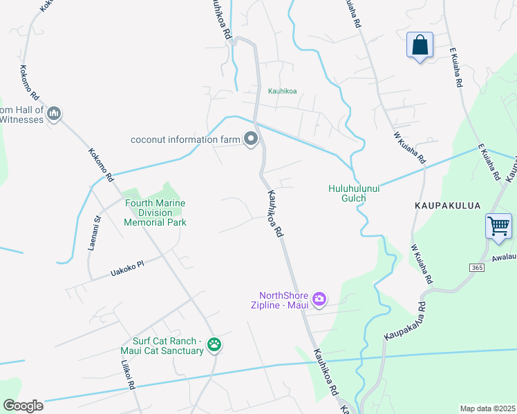 map of restaurants, bars, coffee shops, grocery stores, and more near 1865 Kalia Way in Haiku-Pauwela