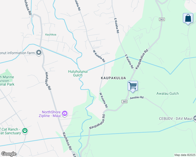 map of restaurants, bars, coffee shops, grocery stores, and more near 1752 West Kuiaha Road in Haiku-Pauwela